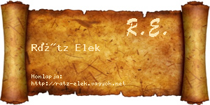 Rátz Elek névjegykártya