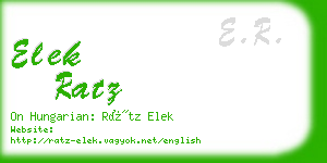 elek ratz business card